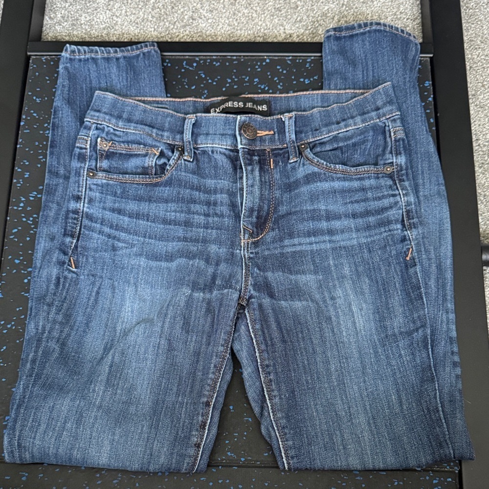 Express Women's Classic Blue Straight Leg Jeans SEE PHOTOS - Picture 4 of 7